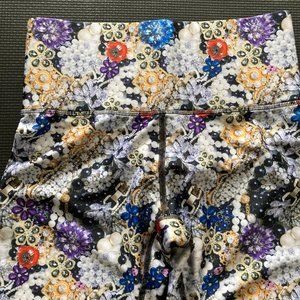 Vibrant Multi-color High Shine Jewel Print Leggings. $115 for sale at Terez.